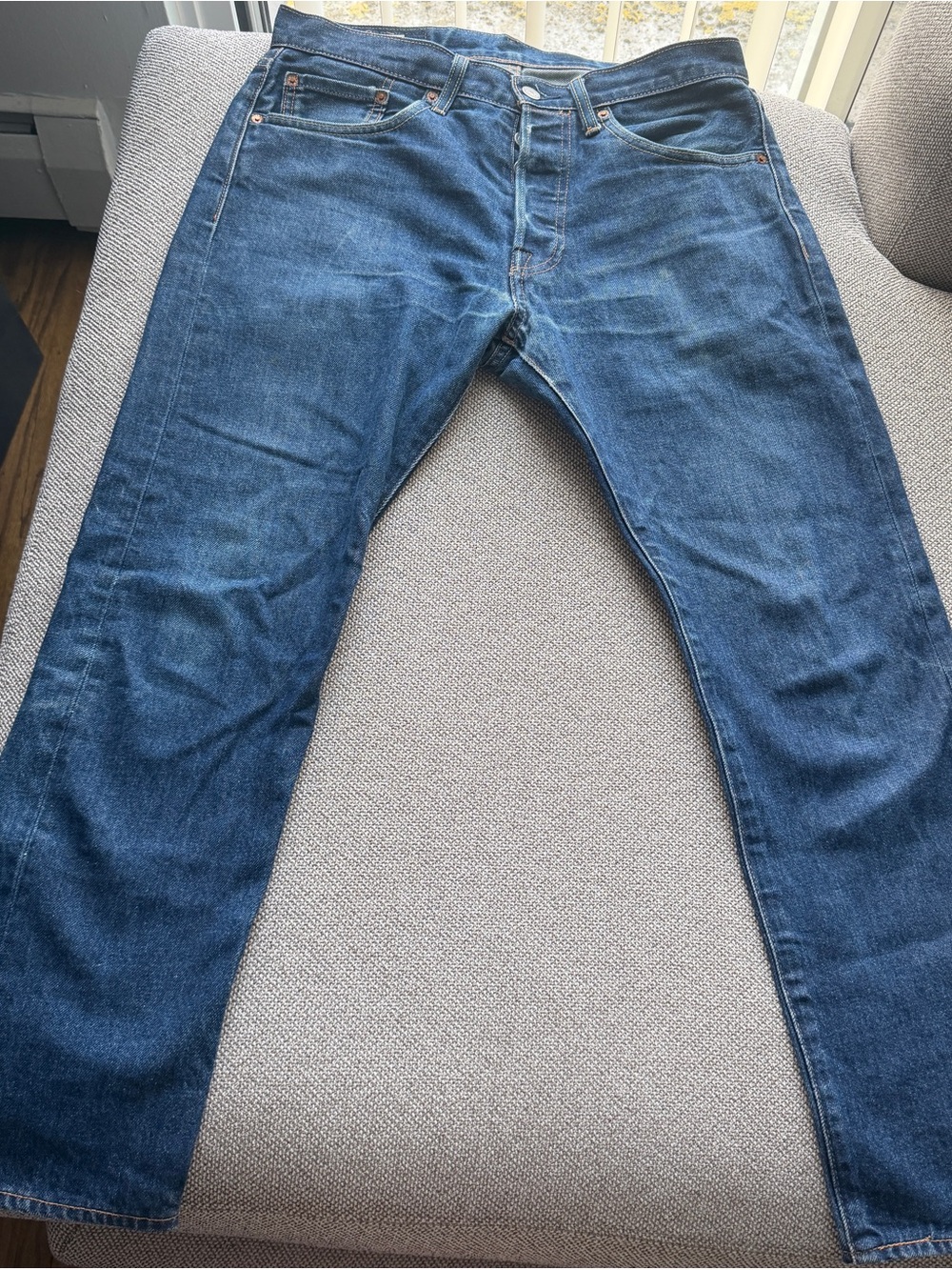 Levi's Men's Straight Jeans in Dark Blue with Red Tab